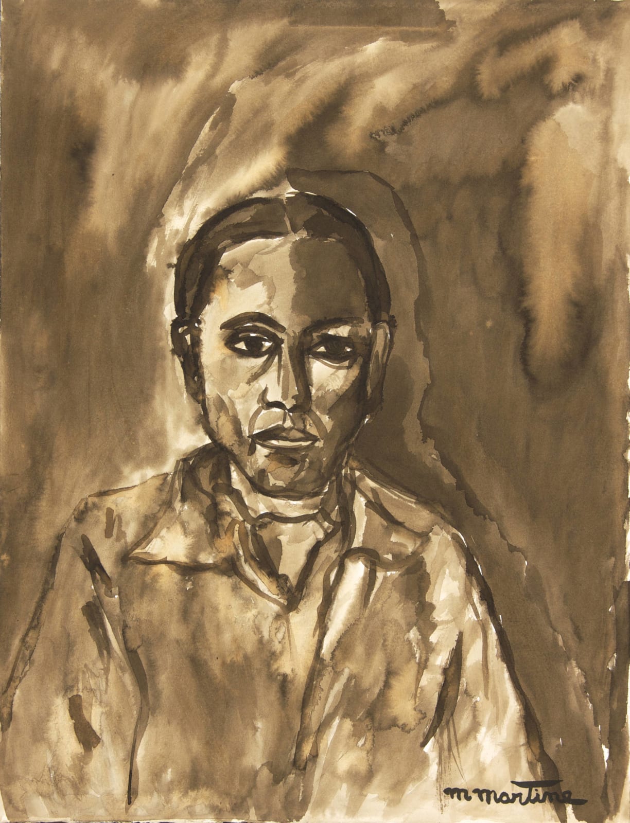Martine Martine, Autoportrait bistre, 1986