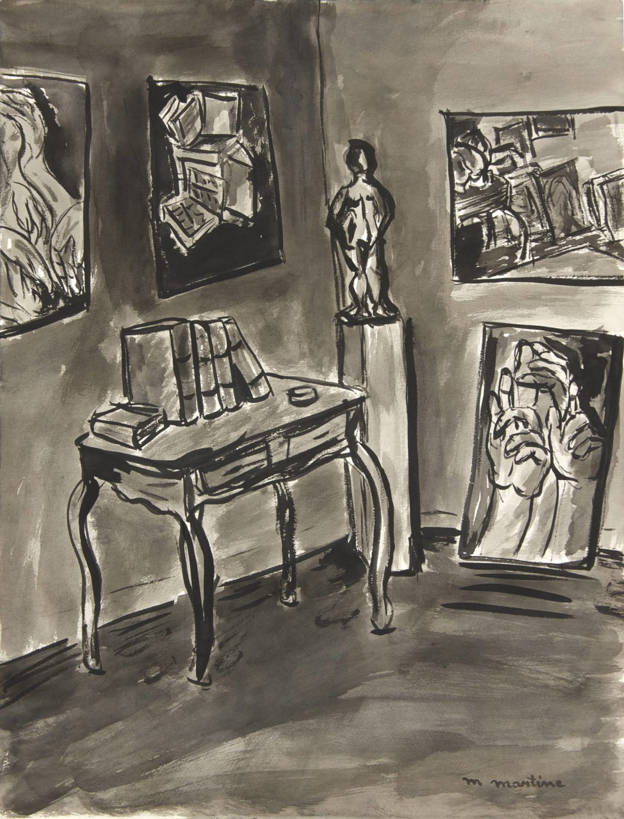 Martine Martine, Coin d'atelier à la table, 1982