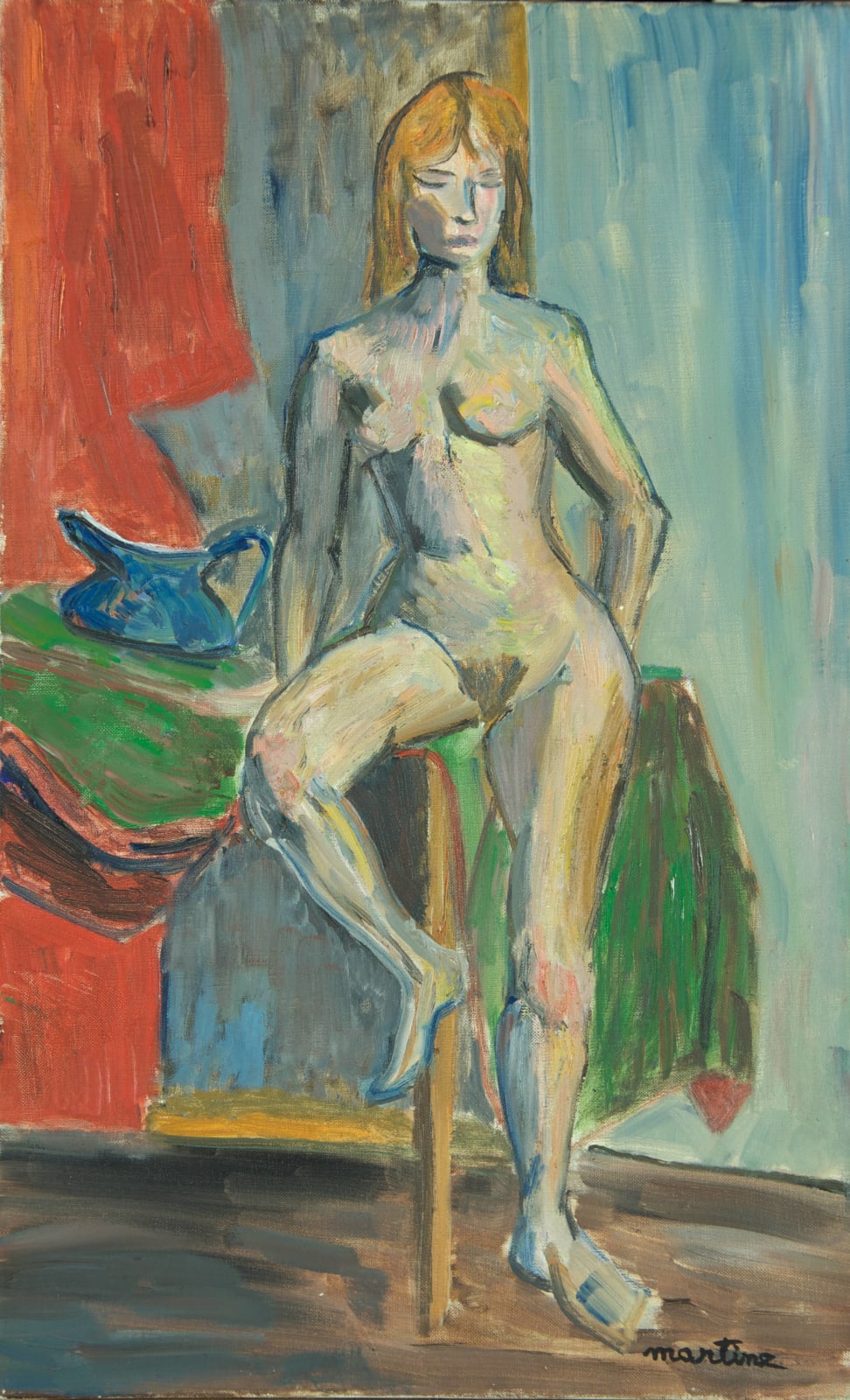 Martine Martine, Nu à la table, 1950