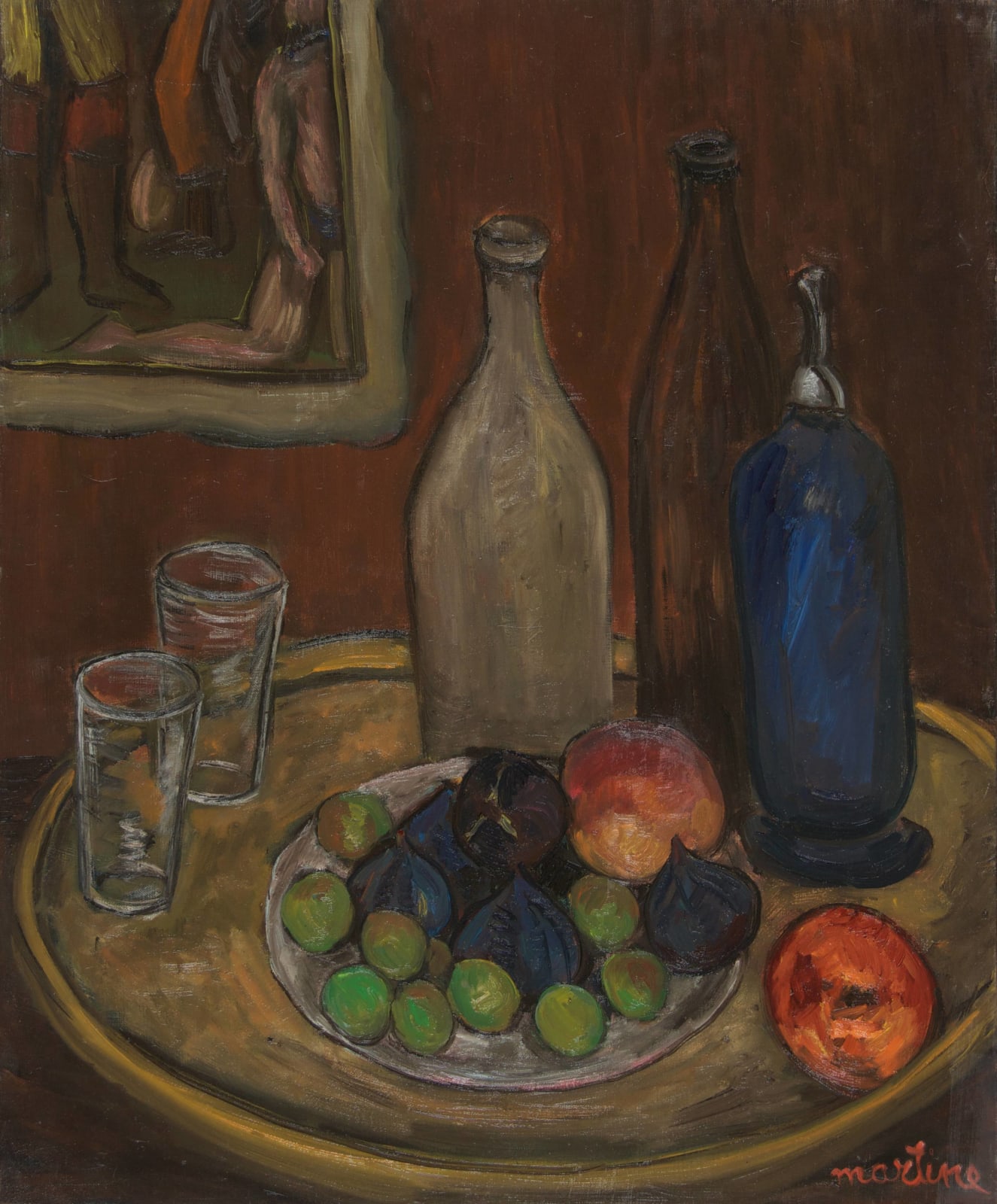 Martine Martine, Nature morte aux deux bouteilles et au siphon, 1975