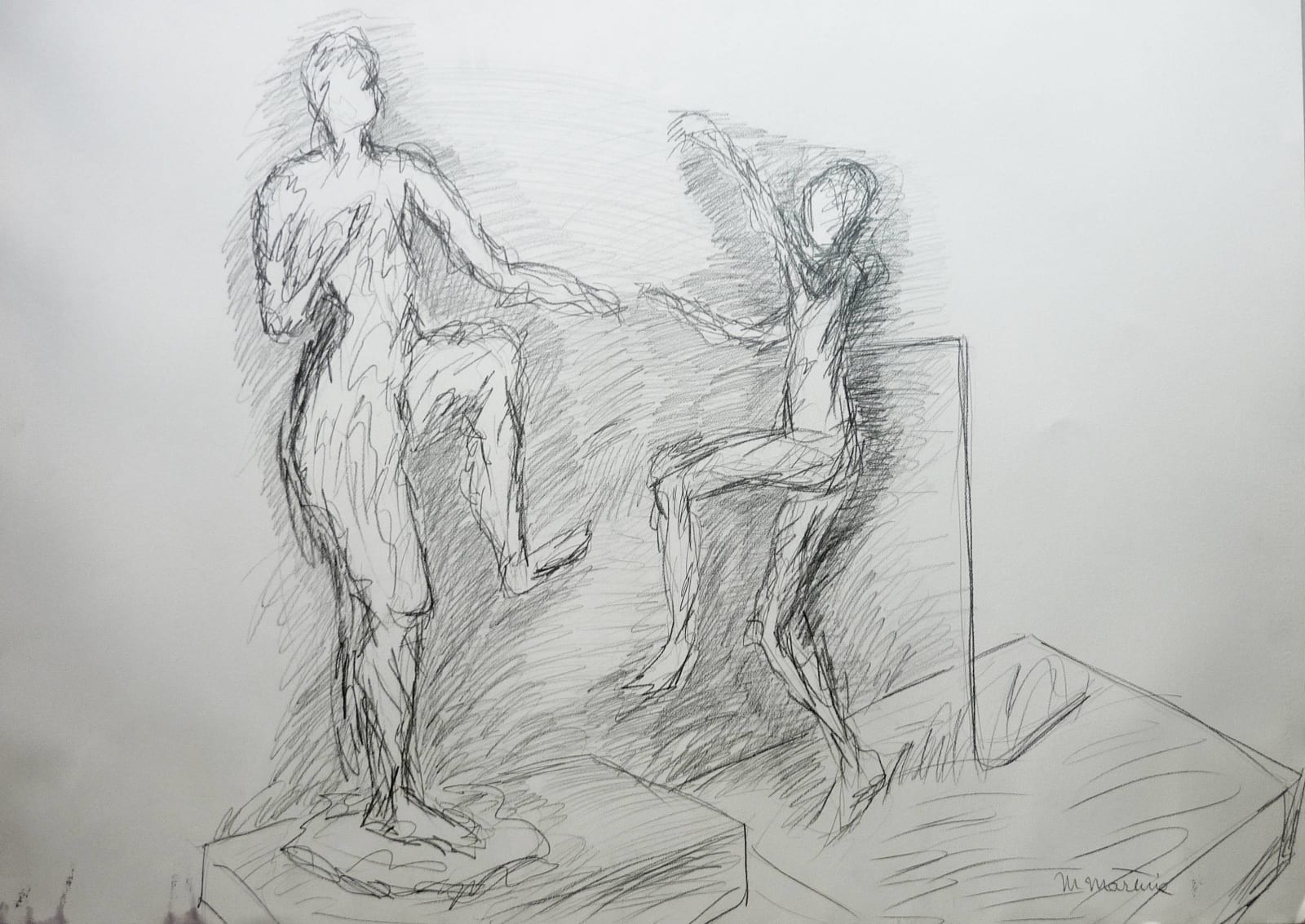 Martine Martine, Deux figures, 1980 ca