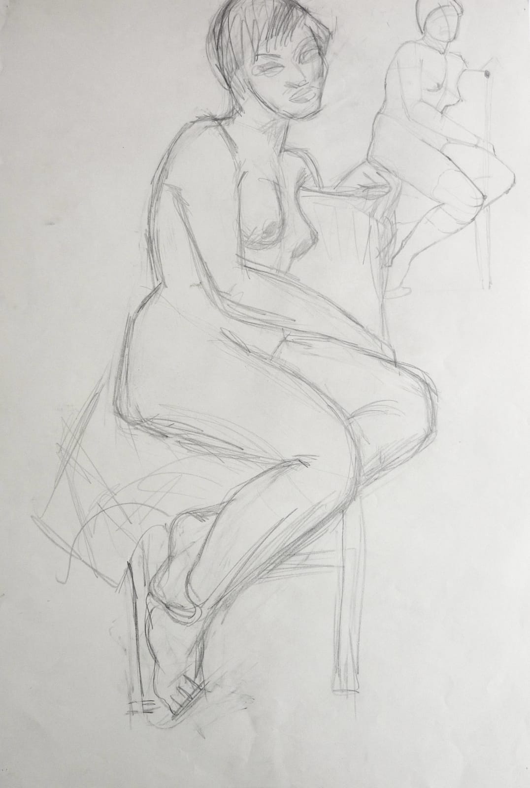 Martine Martine, Nu féminin assis XXI, 1950 ca