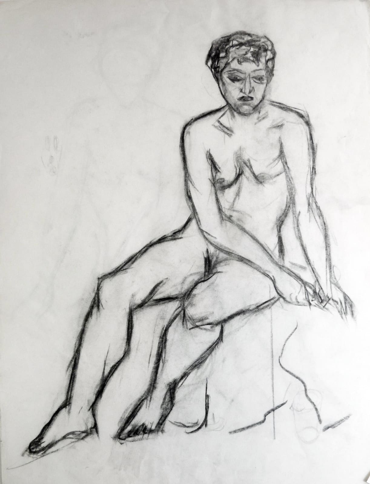 Martine Martine, Nu assis (recto/verso), 1950 ca