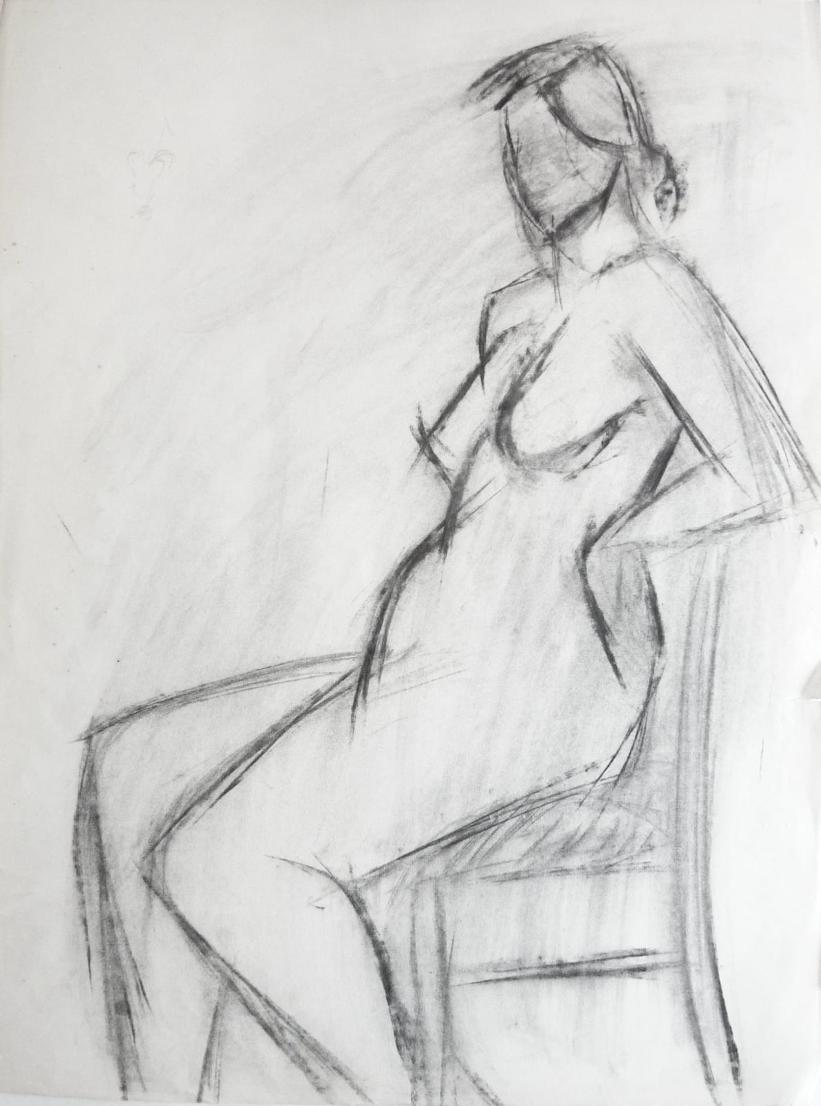 Martine Martine, Nu féminin assis XXIV, 1950 ca