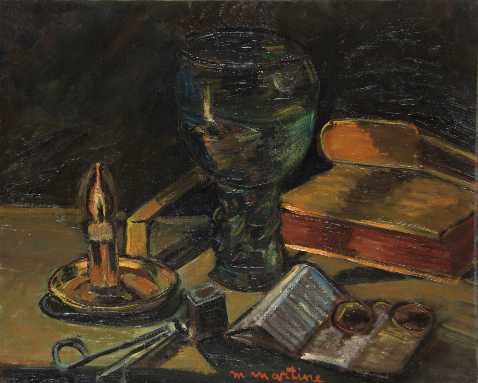 Martine Martine, Nature morte à la bougie (d'après Peter Claez), 1986