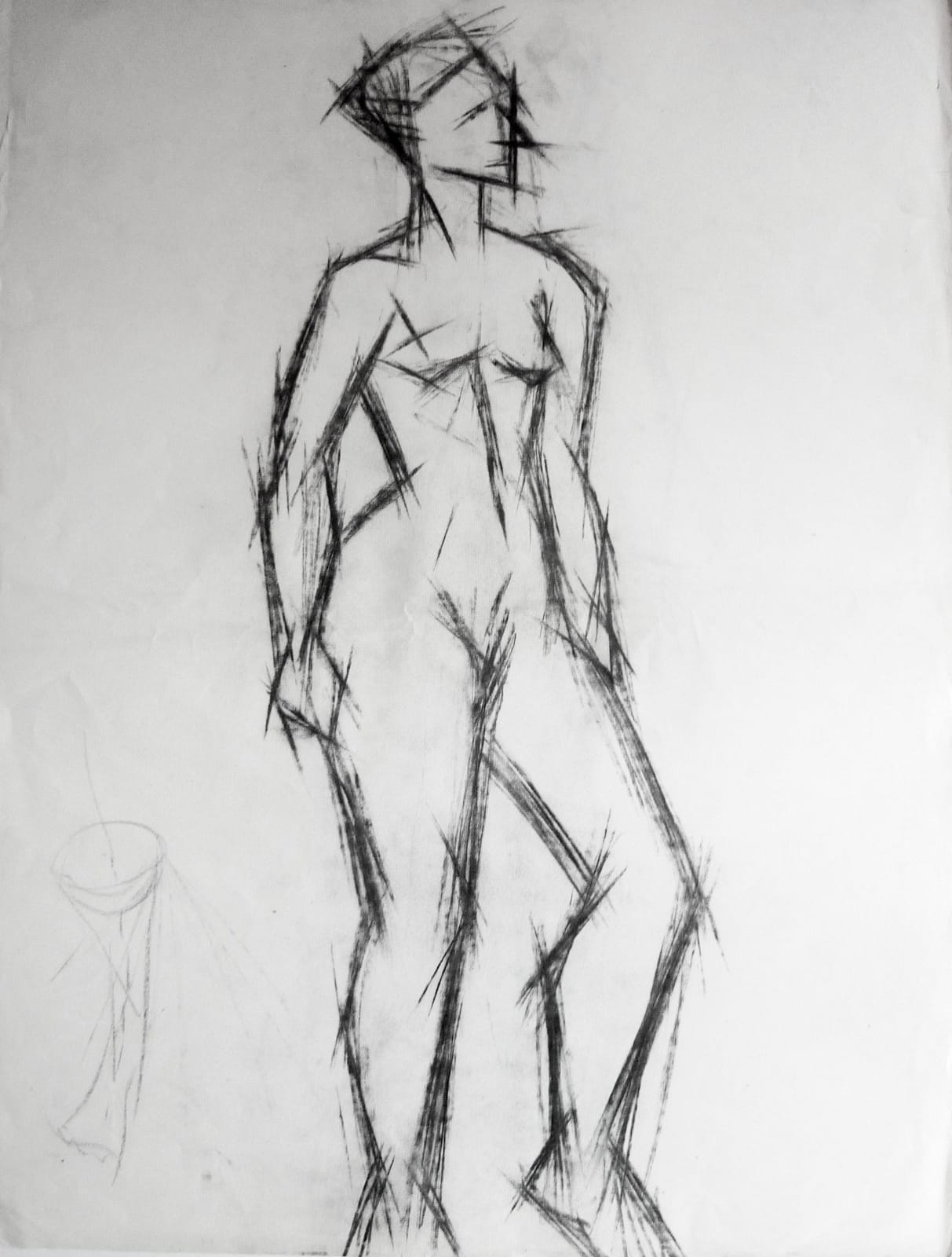 Martine Martine, Nu féminin debout XXXIII (recto), Nu féminin debout XXXIV (verso), 1950 ca