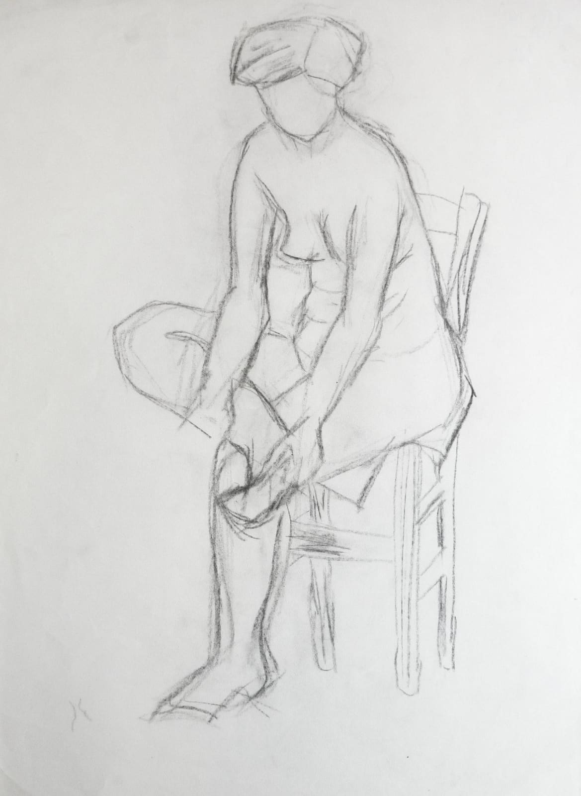 Martine Martine, Nu féminin assis XXVII, 1950 ca