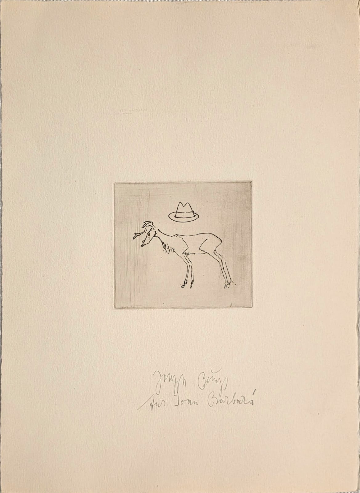 Joseph Beuys, Hirsch und Hut, 1982
