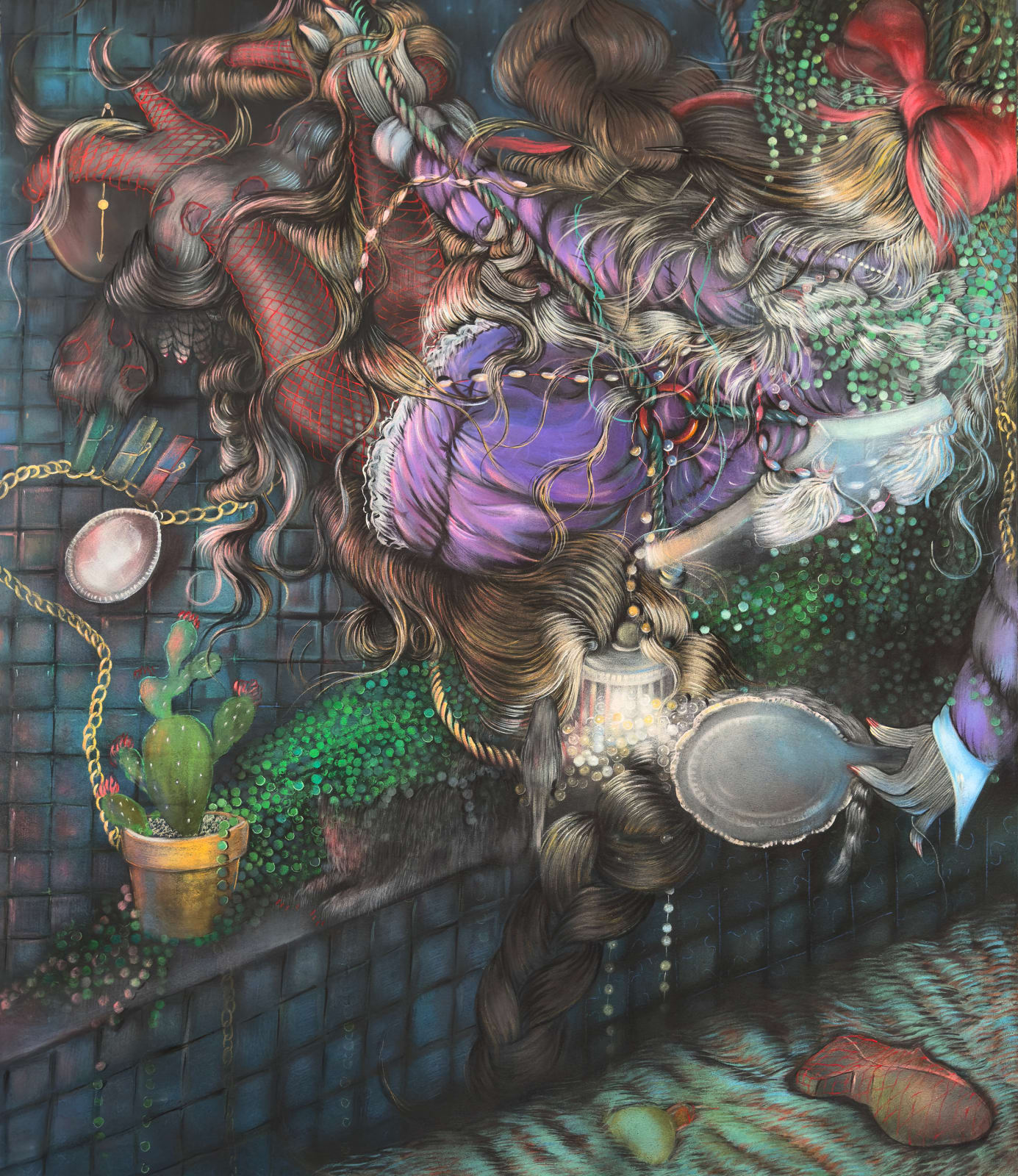 Bea Scaccia, Too many thumbs, none green. I am such a doll with a cactus companion, 2025