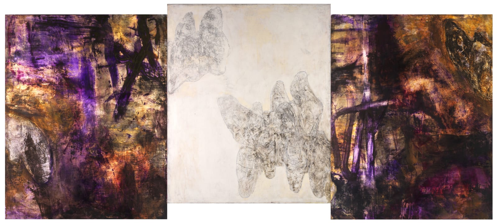 Bill Jensen, SUBSTANCE, SPIRIT & SHADOW (T'AO CH'IEN 7TH C) (triptych) VERSION II, 2010-14