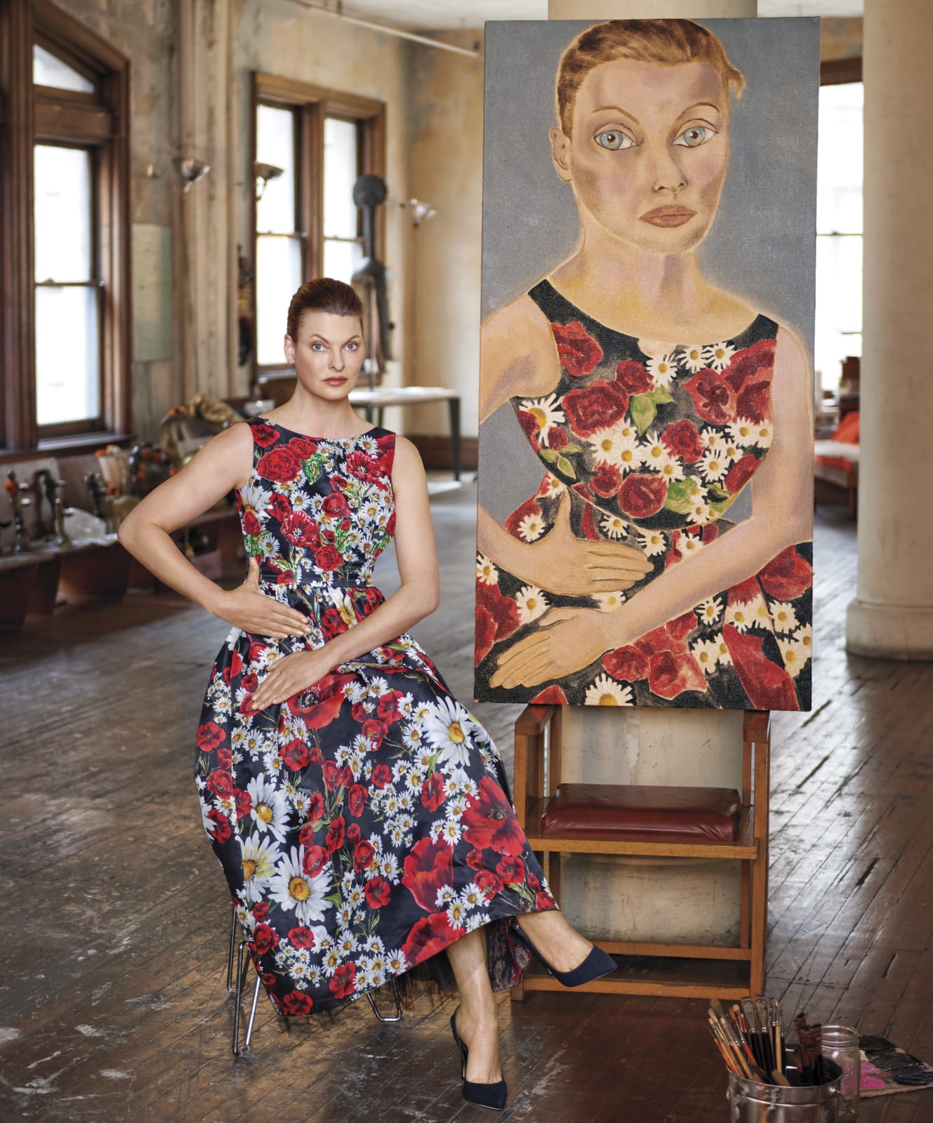 Francesco Clemente, Linda Evangelista, 2015