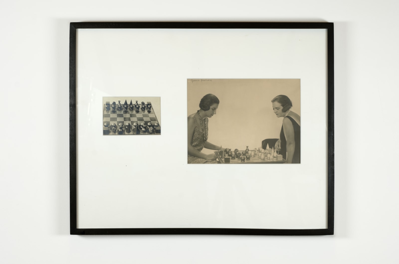 Man Ray, Two Ladies Playing With the 1926 Silver Chess Set and Original Wooden Chessmen.NY., 1926