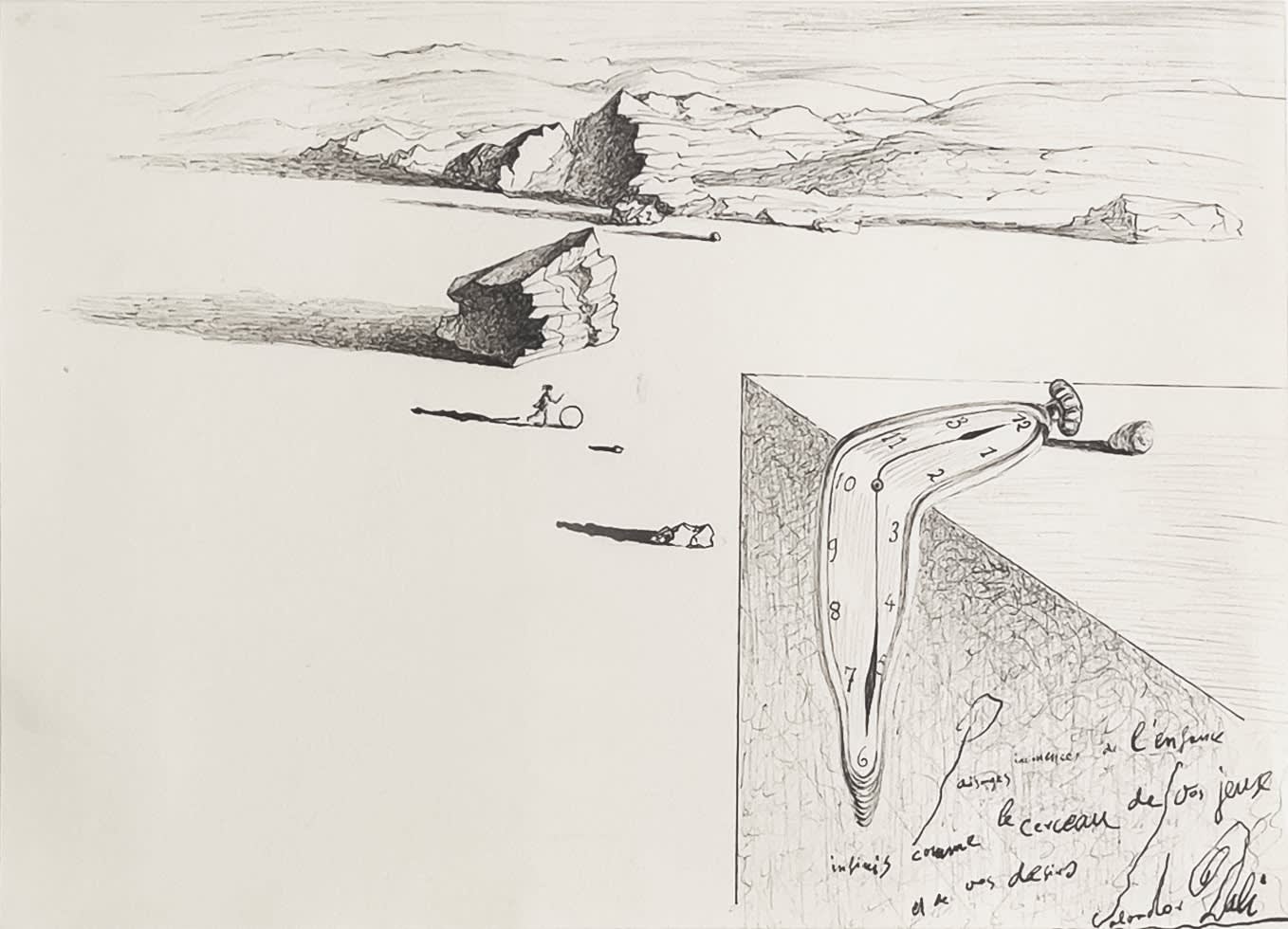 Salvador Dalí, Jeune fille au cerceau et montre molle, c. 1932