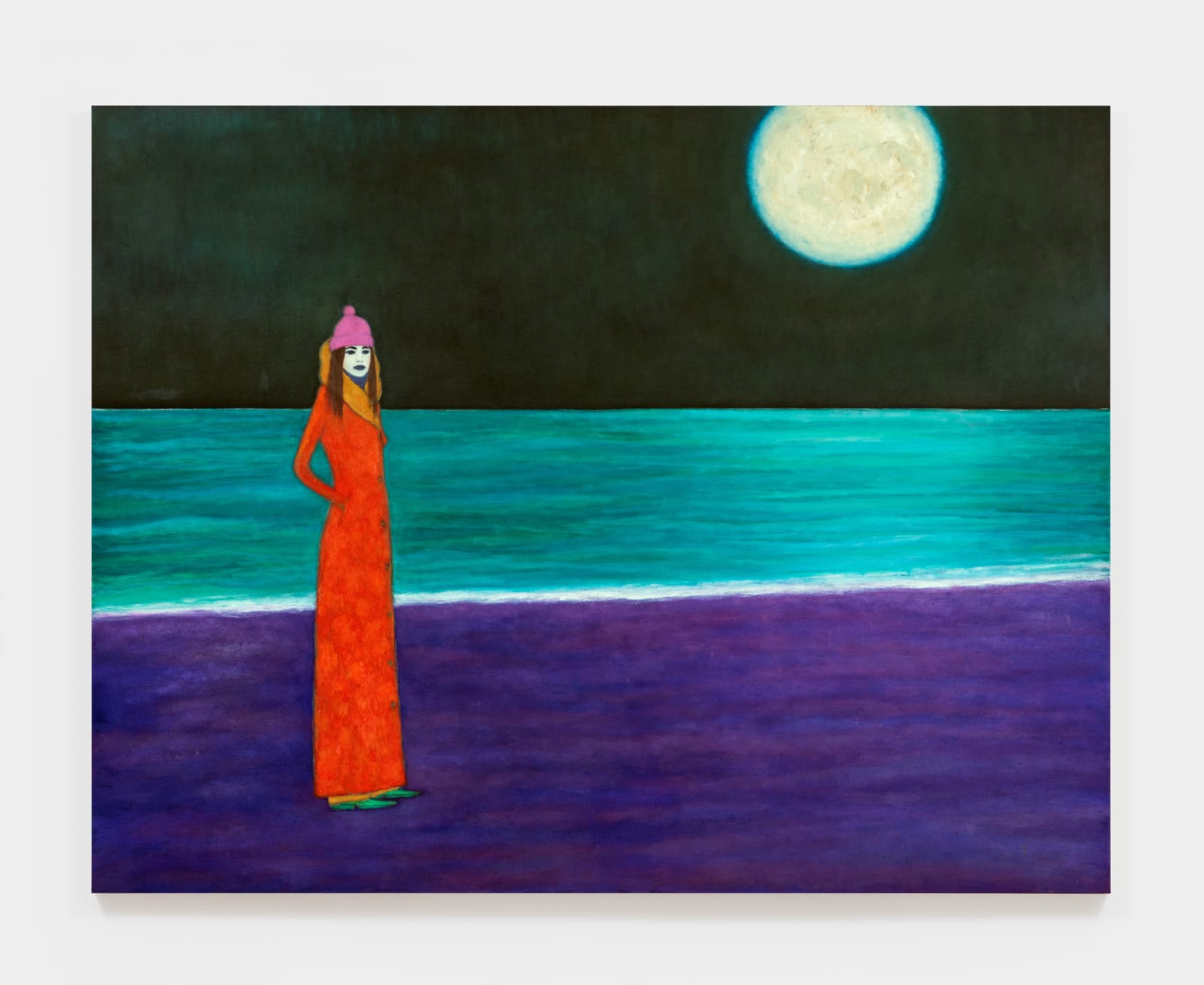 Kasper Sonne, Figure on the Beach (night), 2024