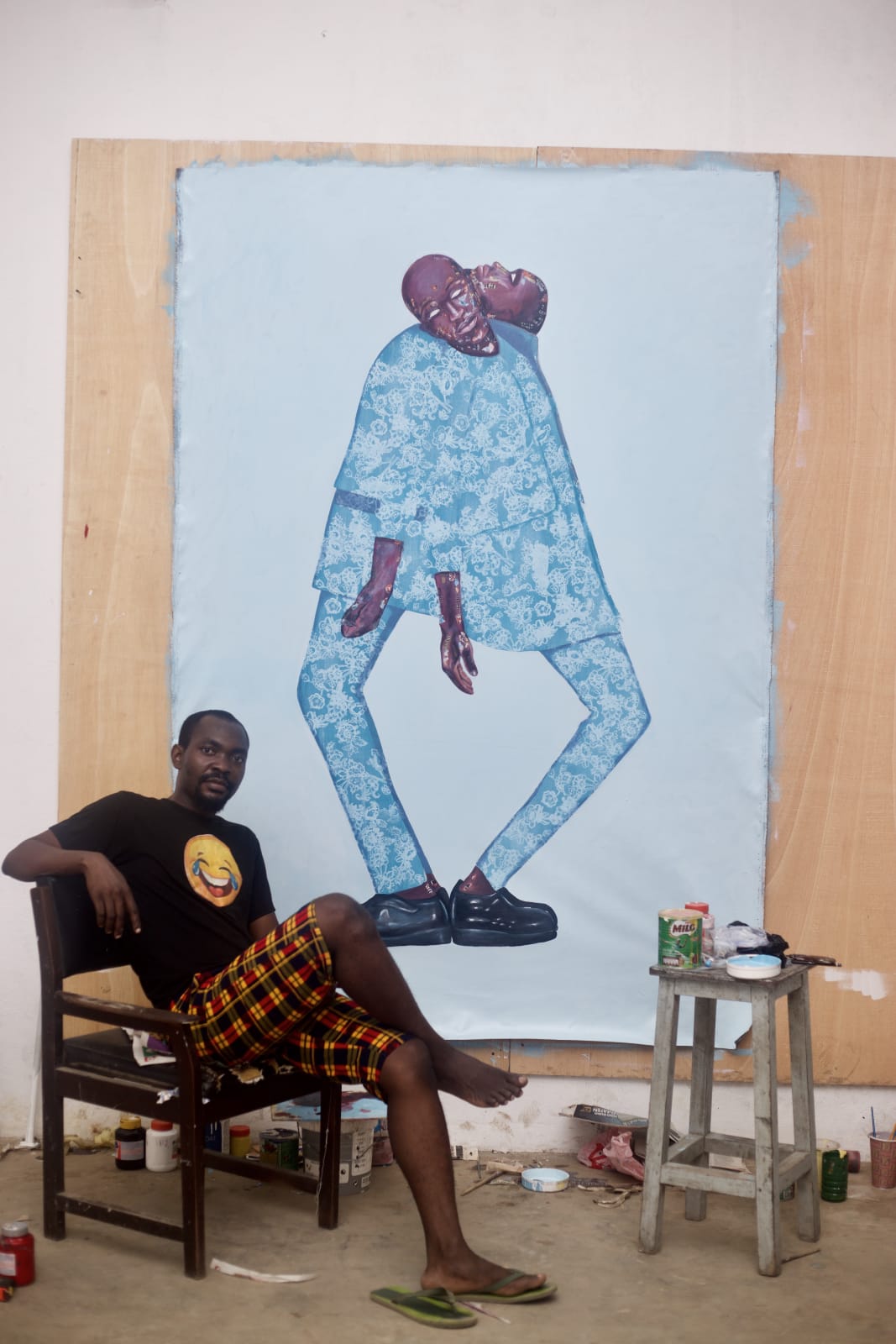 Emmanuel Taku, Two Brothers in Teal, 2021