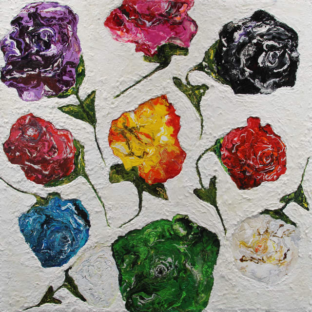 Haleh Mashian, Multicolor Rose, 2018