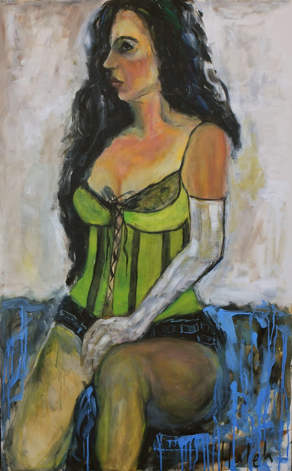 Haleh Mashian, Lady in Chartreuse, 2018