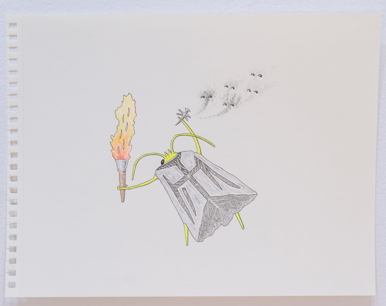 Joshua Drayzen, A Moth to a Flame, Wielding Its Own Torch (Nail Bearer), 2024