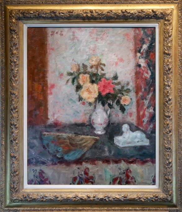Georges D'Espagnat, Vase des Roses, éventail et Sphinx