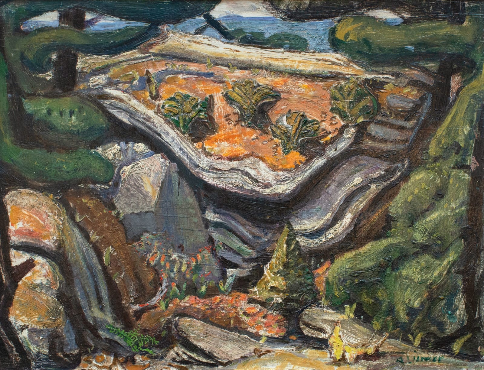 Arthur Lismer, Rocks and Pine Trees, Georgian Bay, 1938