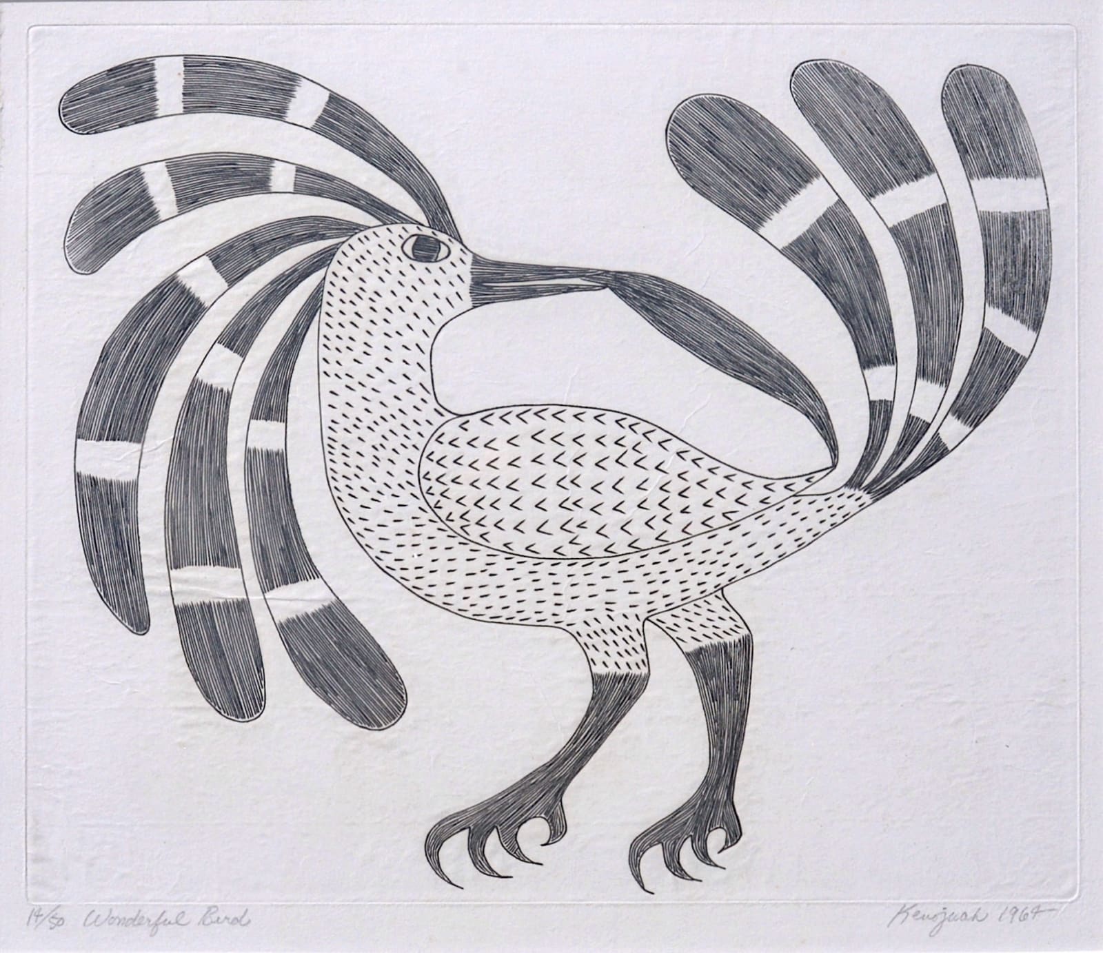 Kenojuak Ashevak, Wonderful Bird, 1964