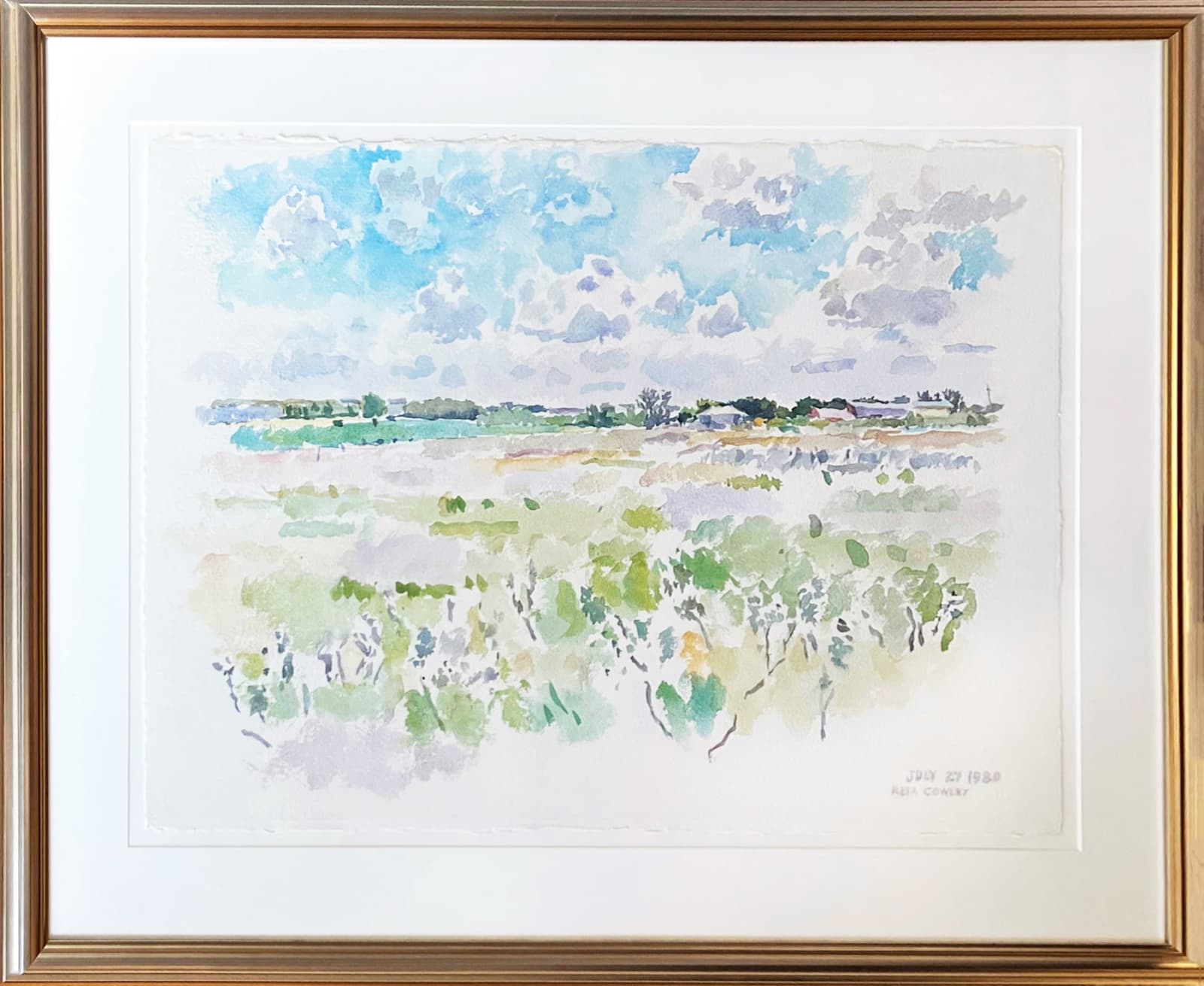 Reta Cowley, Friesen Building from Friesen Pasture, 1980