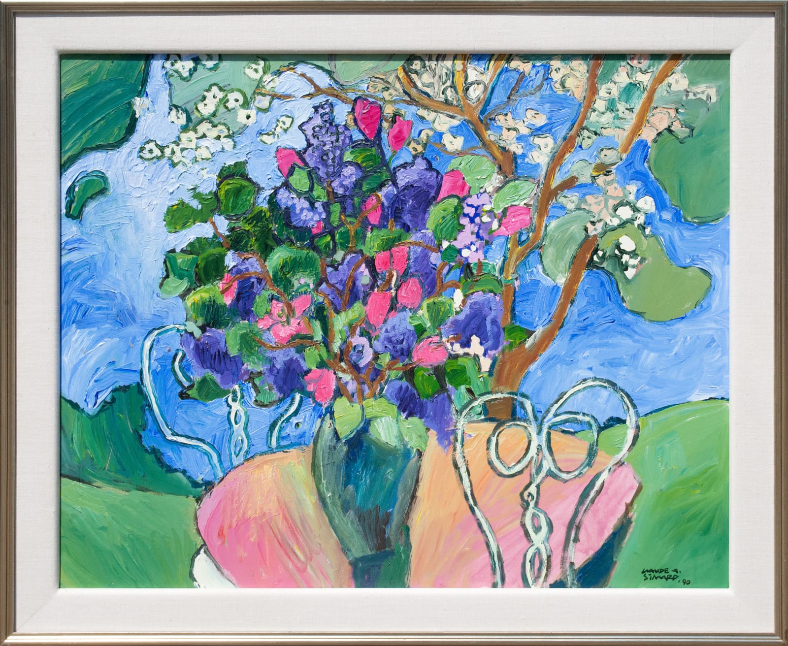 Claude A. Simard, Fleurs de Lilas et Tulips, 1990