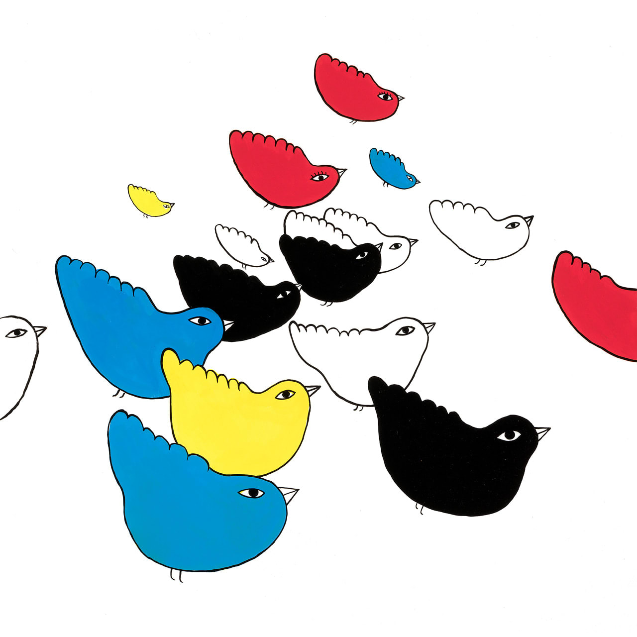 Tamara Bond, Lavender Wakes Up and Looks Outside to See Birds Flying , 2021