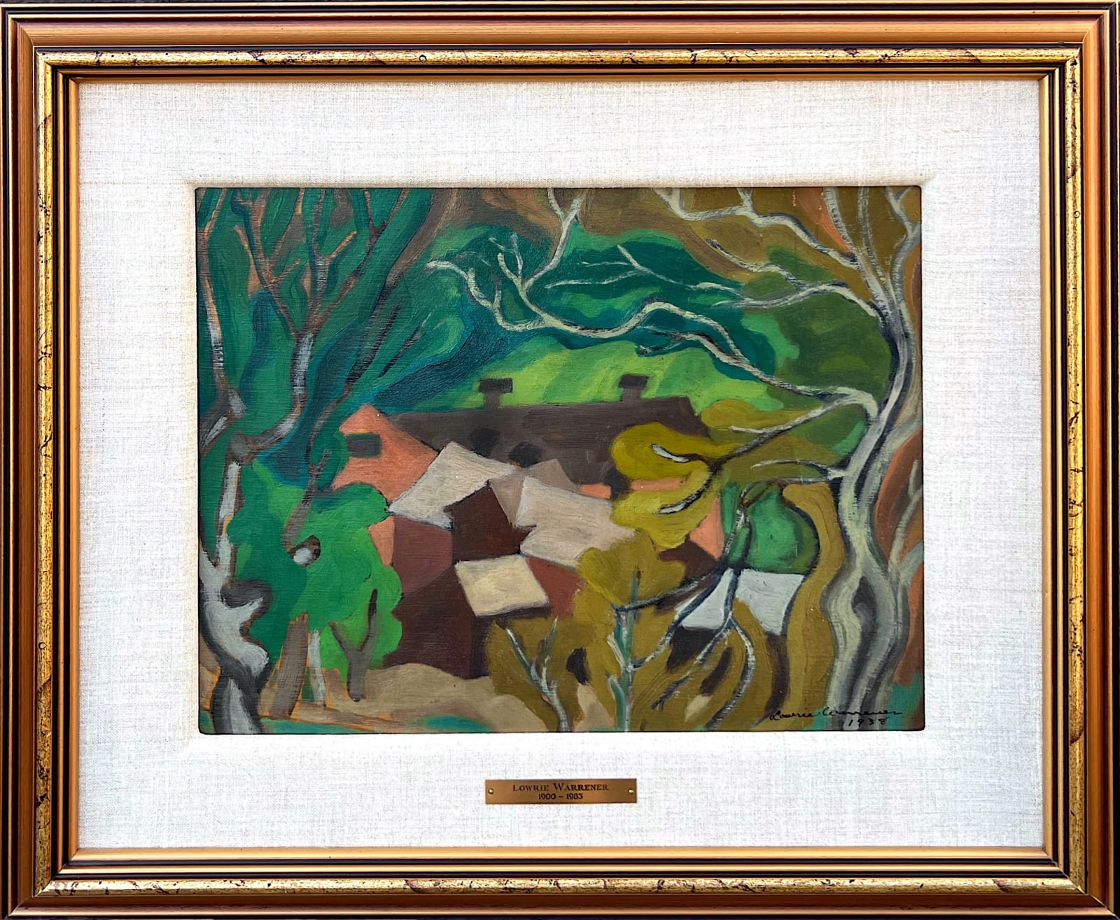 Lowrie Warrener, Old Buildings Below the Orchard, North York, 1938