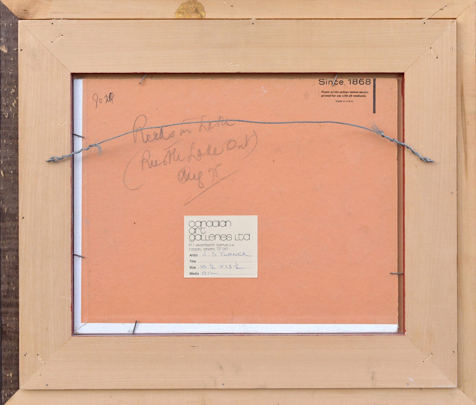 John D. Turner, Reeds in Lake, Rustle Lake, Ontario, 1975