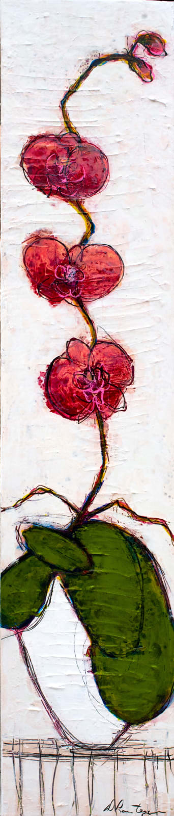 Danielle Lanteigne, Orchidée au vase blanc, 2024