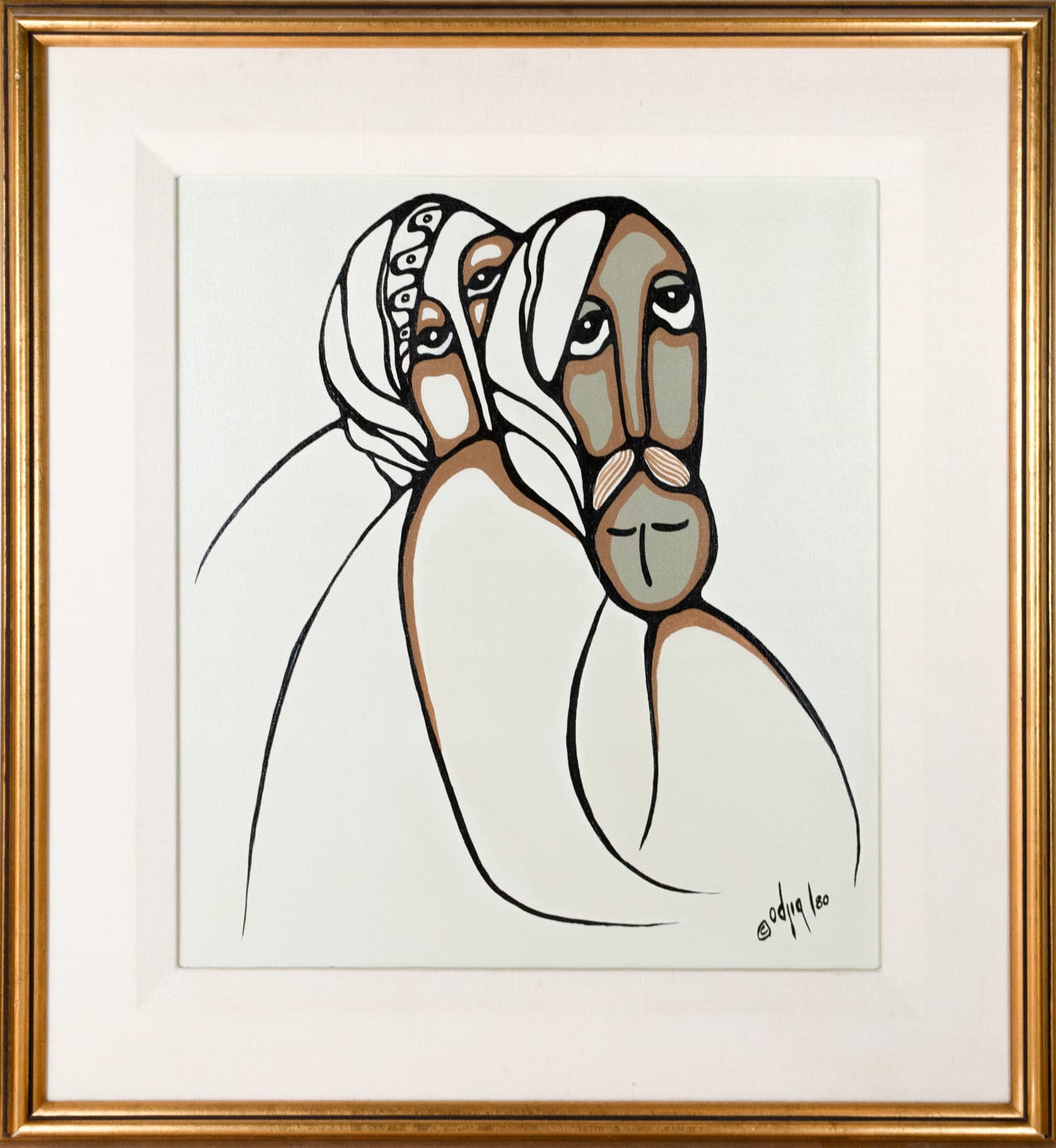 Daphne Odjig, Portrait of the Three of Us, 1980
