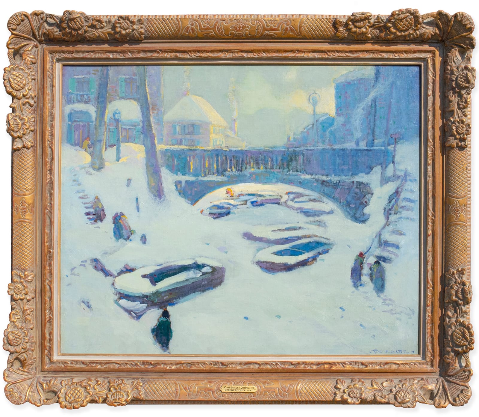 Arthur Rozaire, Coal Barges, Quebec, c. 1921