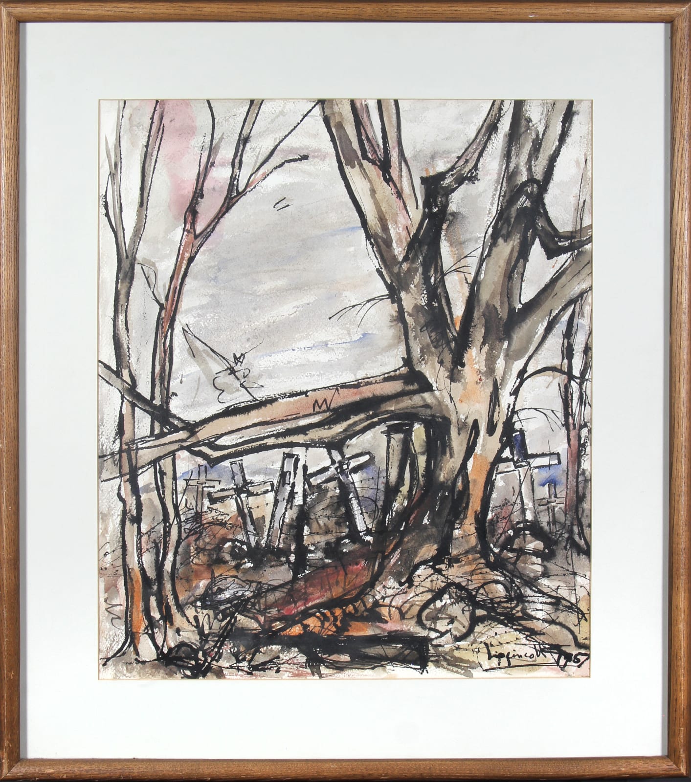 Janet Lippincott, Untitled (Forest with Crosses), 1957