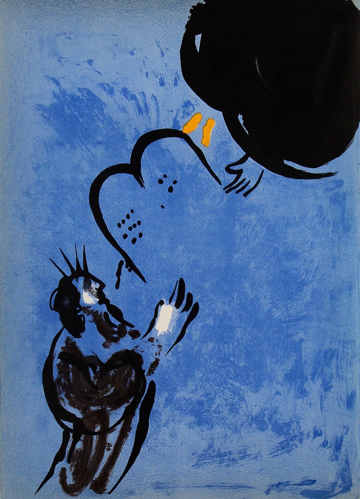 Marc Chagall, Moise recoit les Tables de la Loi (Moses receives the Tablets of the Law, 1956
