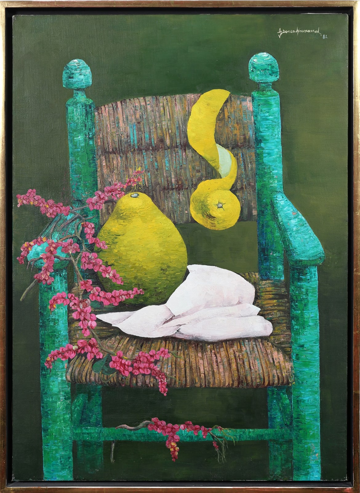 Gesner Armand, Rush & Green Chair , 1982