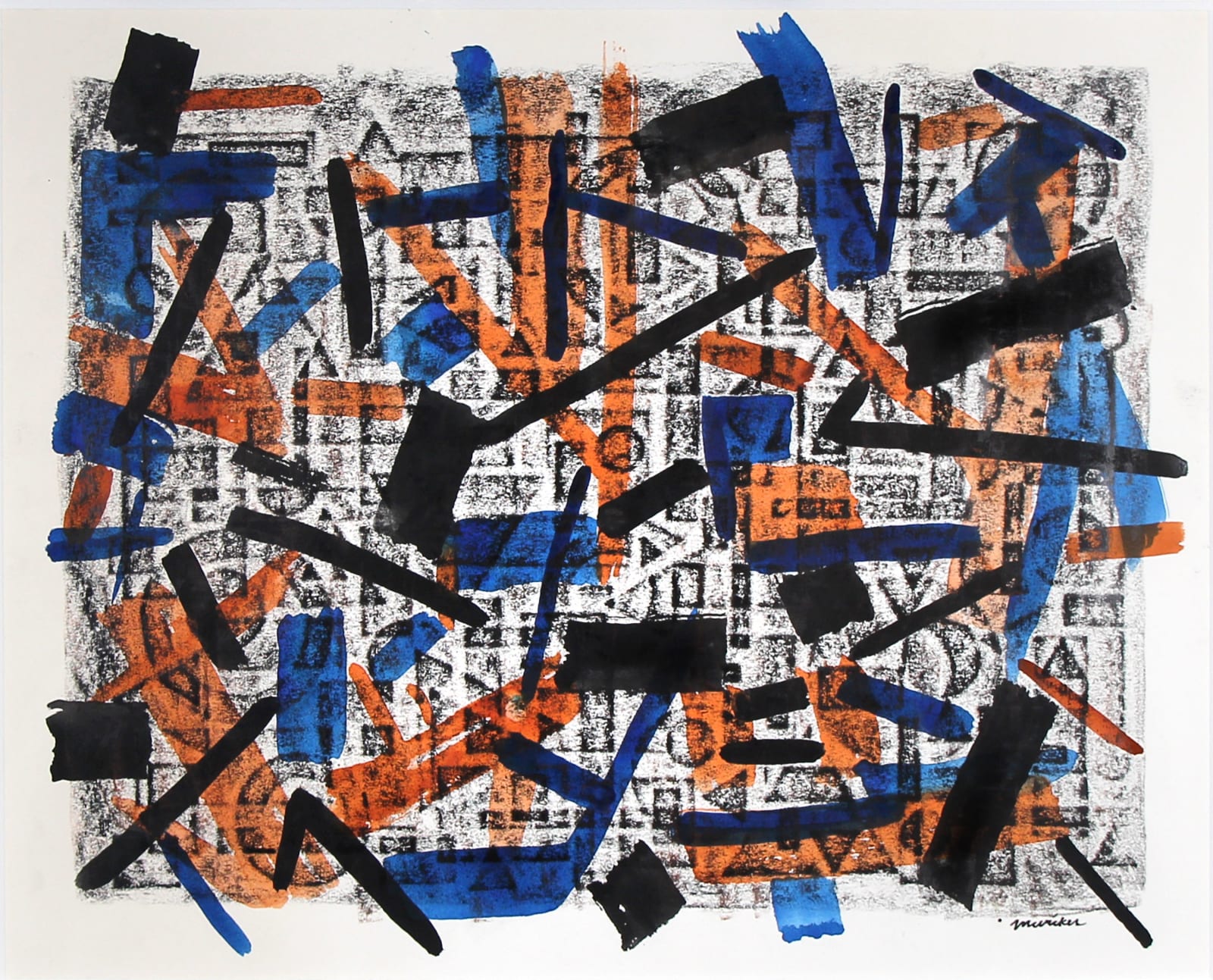 J. Jay McVicker, Untitled (Blue, Orange, Black Stripes), n.d.
