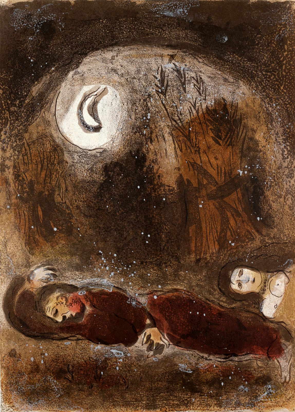 Marc Chagall, Ruth aux Pieds de Booz (Ruth At The Feet of Boaz), 1960