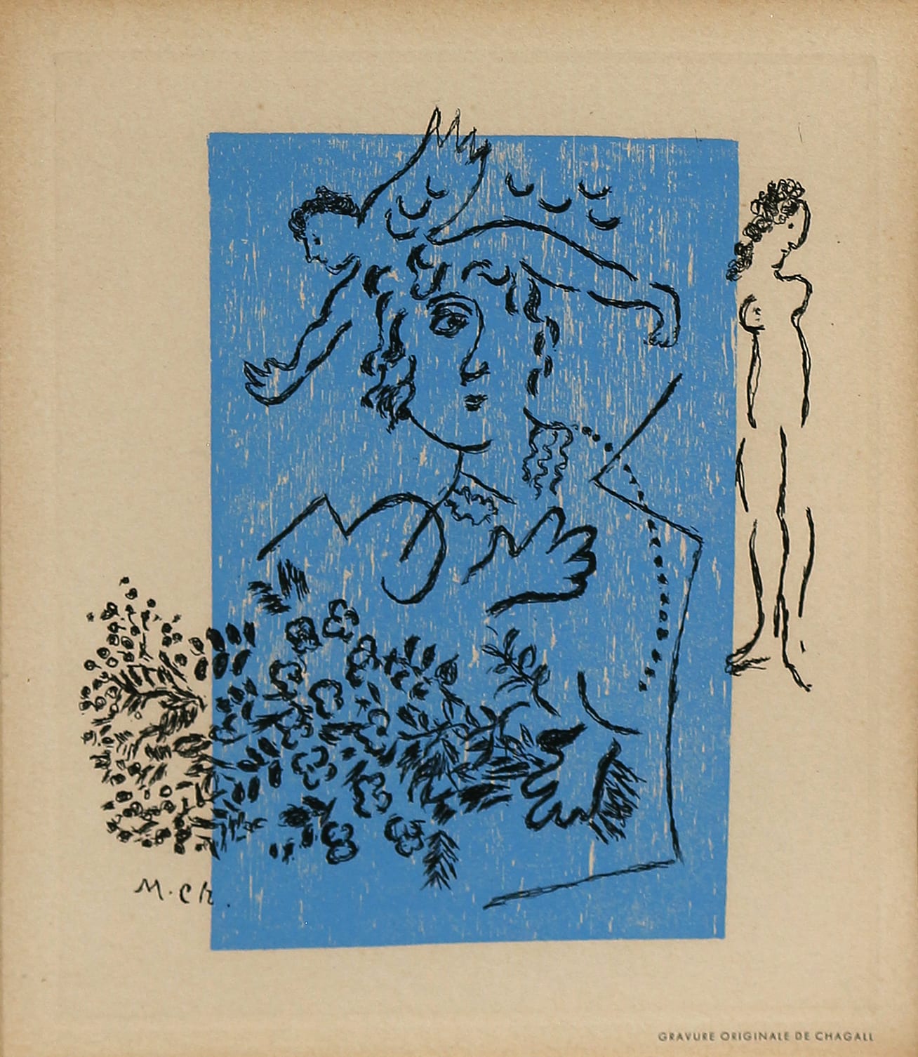 Marc Chagall, Untitled (Blue Bouquet), 1963