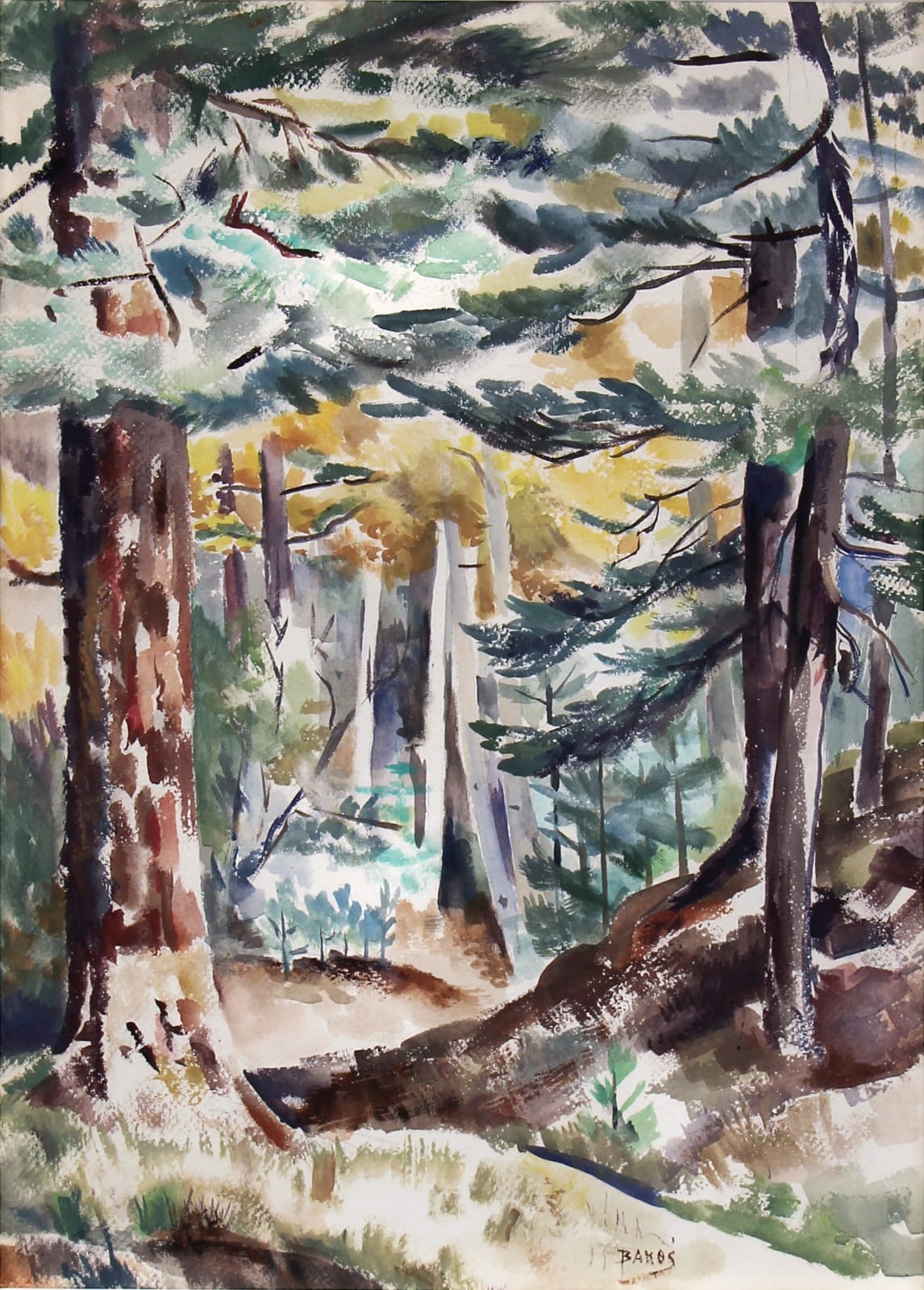 Jozef Bakos, Untitled (Forest Scene), n.d.