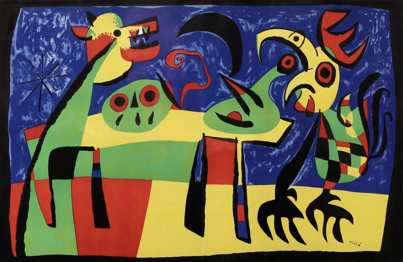 Joan Miro Le chien aboyant a la lune reveille le coq le chant du coq picote