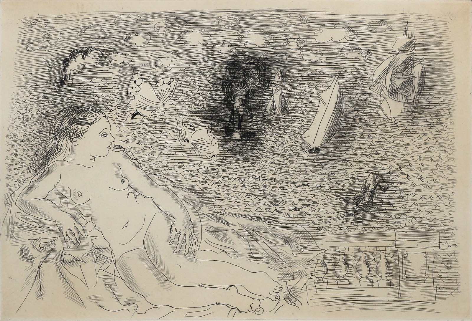 Raoul Dufy, Nude with Boats, n.d.