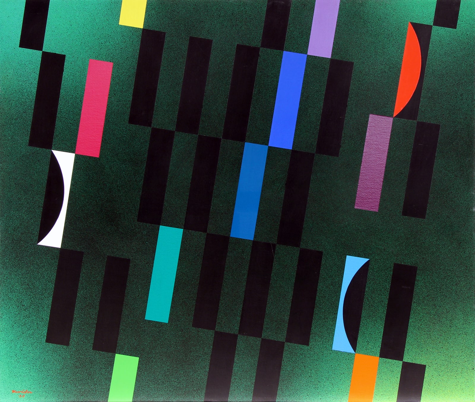 J. Jay McVicker, Tangencies (Green Multi), 1984