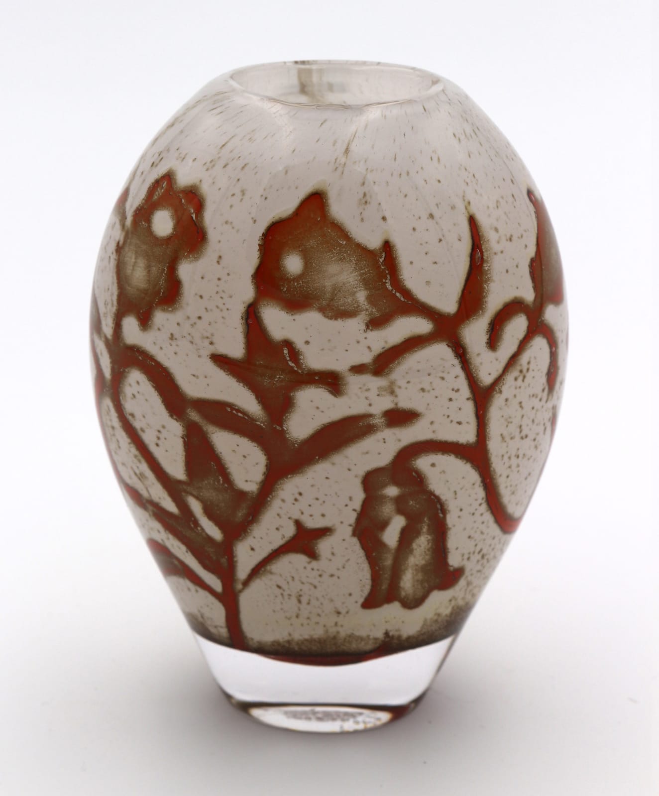 Kosta Boda, Glass vase with floral motif, n.d.