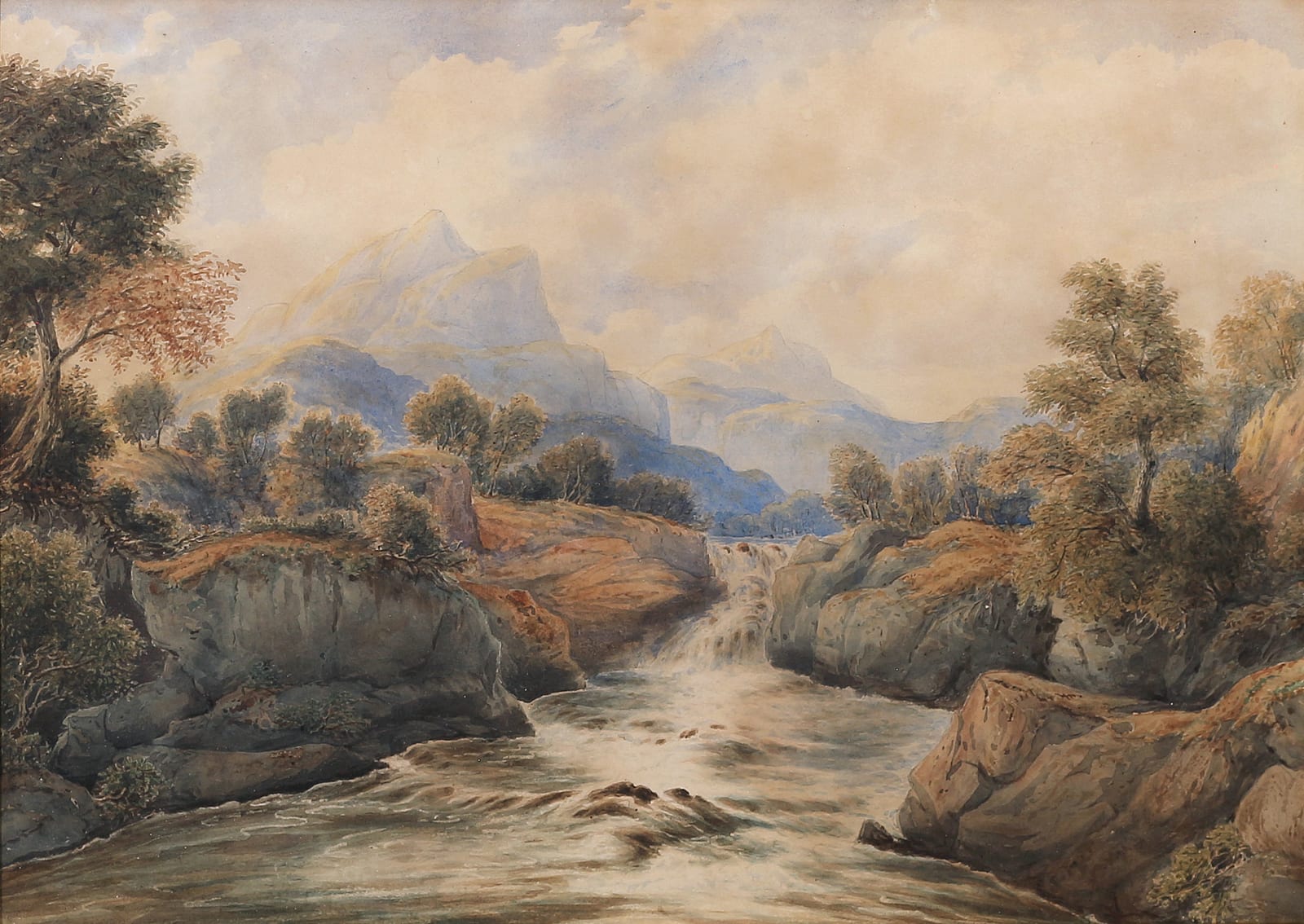 Thomas Hill (Attributed), Untitled (River Scene with Mountains), n.d.