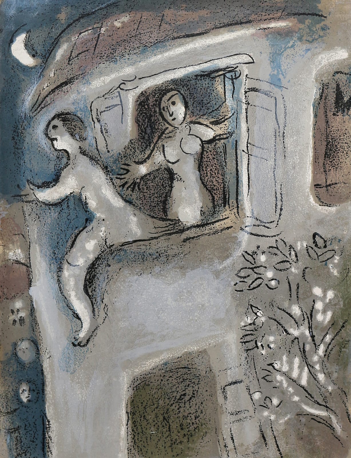 Marc Chagall, David Sauve par Mical (David Saved by Michal), 1960