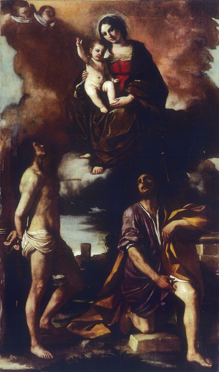 Giovanni Francesco Barbieri detto il Guercino, San Sebastiano e San Rocco e l'arcangelo Michele, 1630