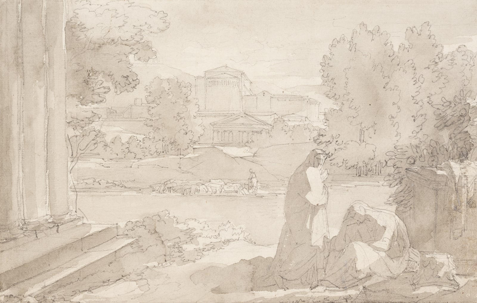 Paesaggio classico con figure