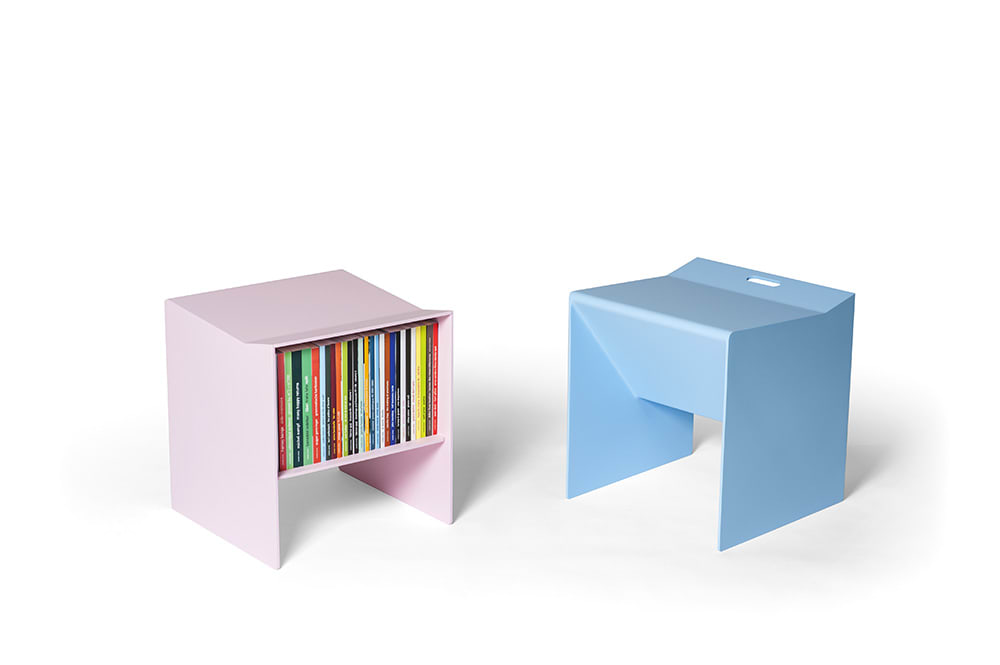 Sébastien de Ganay, Carton Library Stool Blue, 2016