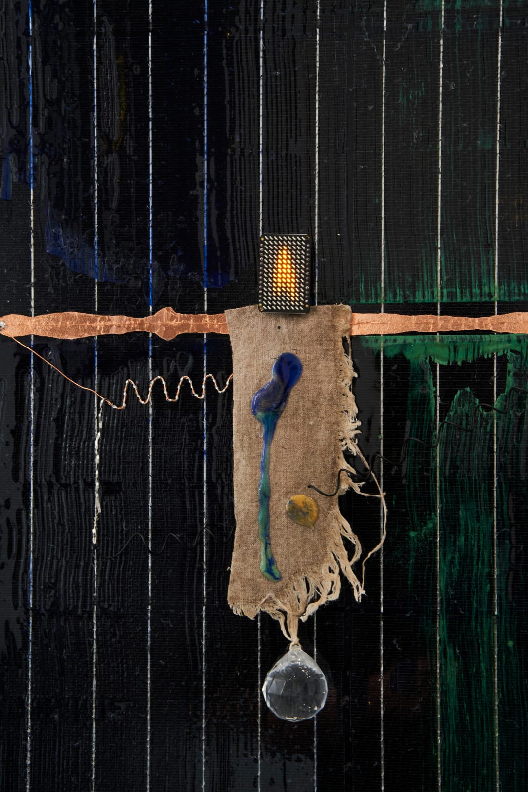 Haroon Mirza, Wave Particle Duality (Solar Powered LED Circuit Composition 45), 2022